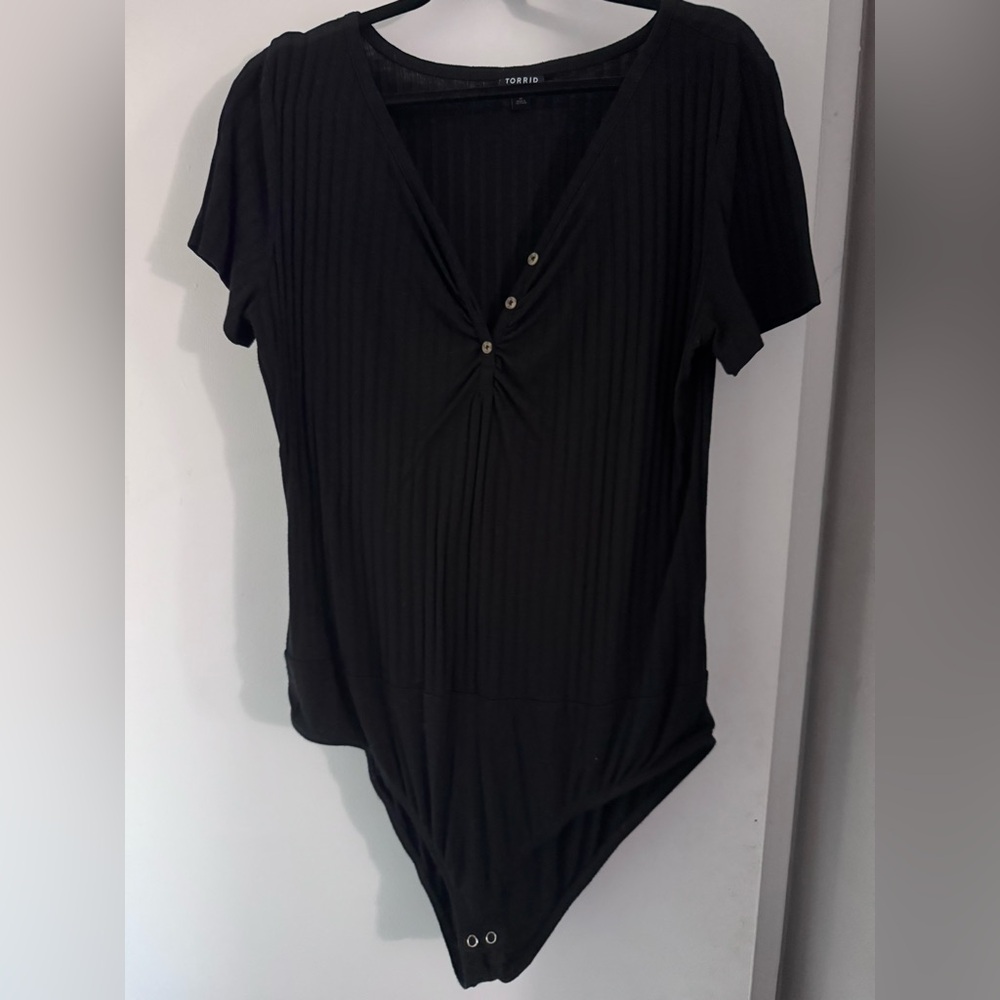 Torrid Black Ribbed Knit Top